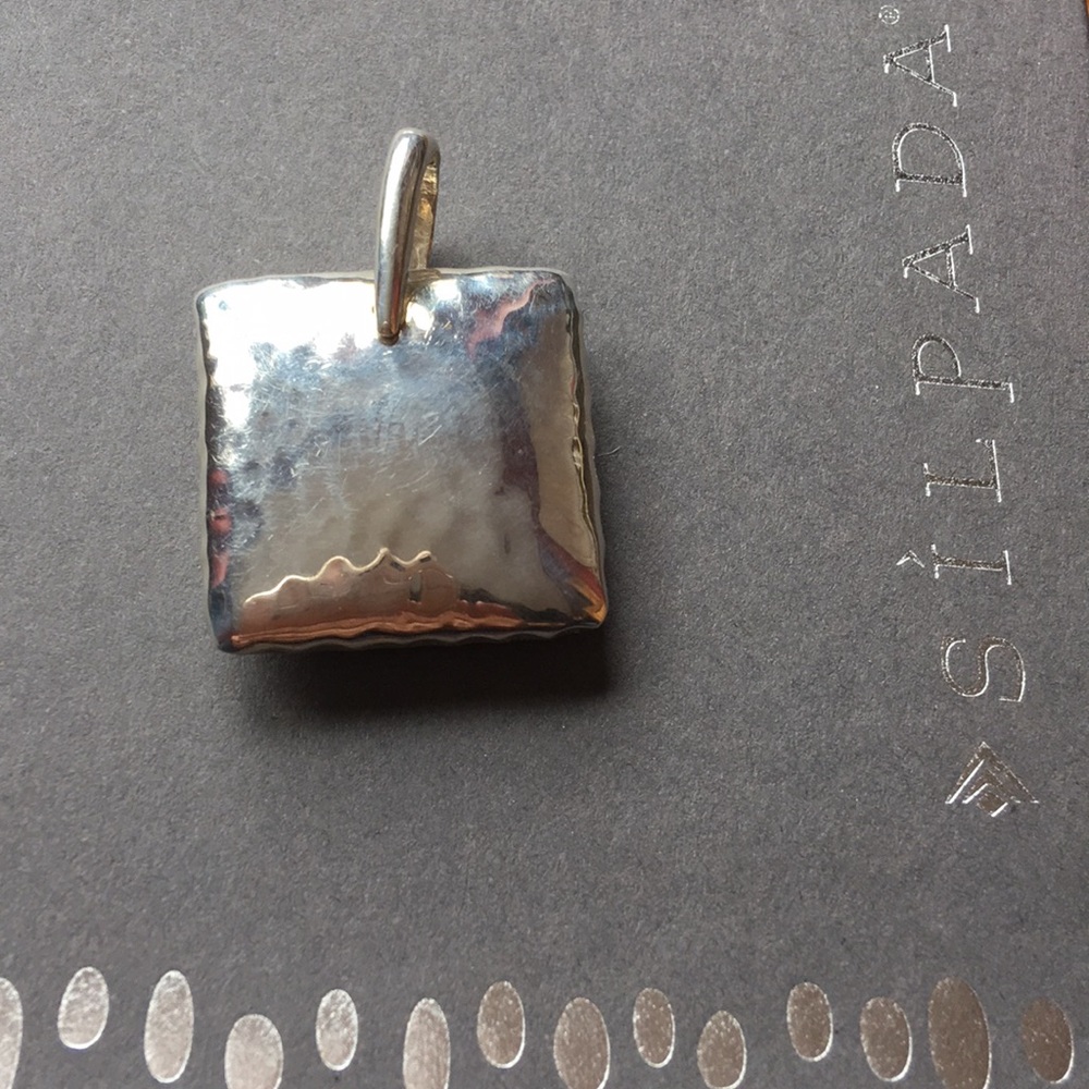 Silpada Sterling Silver Hammered Square Pendant